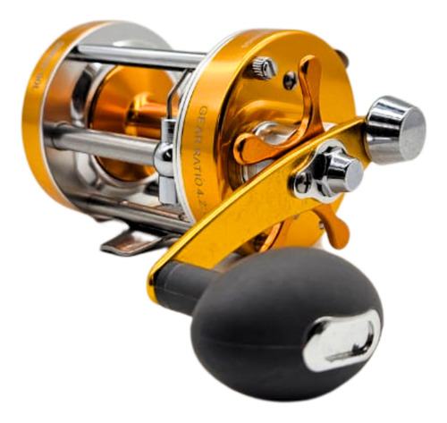 Carretilha Manivela Albatroz Omega 60 Dourada P/pescadireita