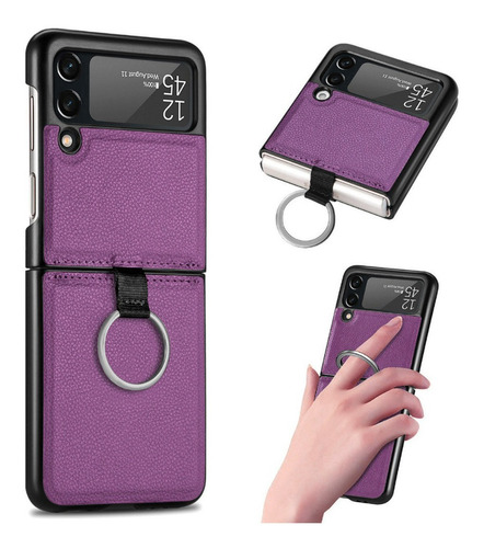 Carcasa Para Samsung Z Flip 3 Cuero Premium +lamina Hidrogel