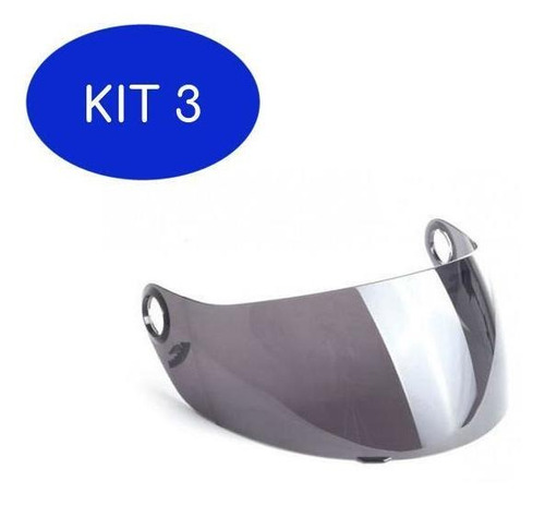 Kit 3 Viseira Para Capacete Mixs Fokker Mx5 Blade - Fumê