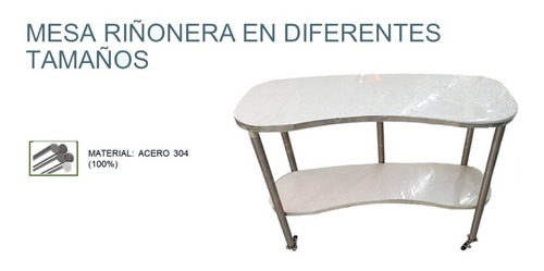 Imagen 2 de 2 de Mesa En Acero Tipo Riñonera De 1 Metro Doble Innovaceros