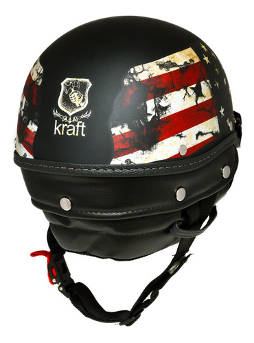 Capacete Kraft Esporte Usa Preto G - Coquinho Custom
