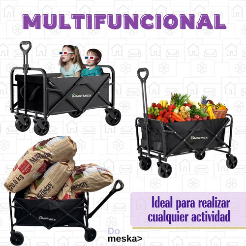 Carrito Portatil Multiuso Para Mascota, Niños,playa Inmatmex