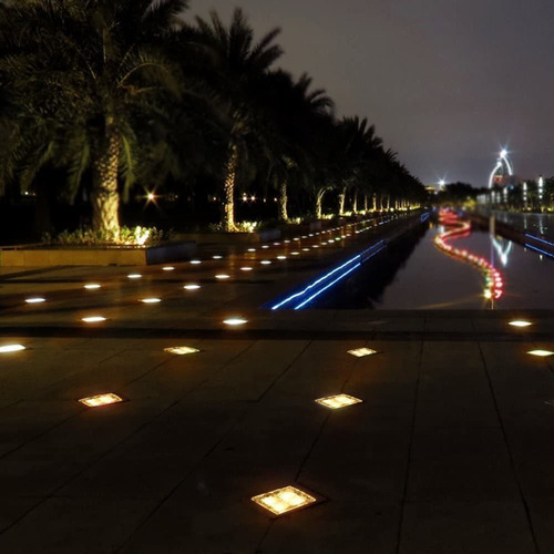 4 Luces Solares De Jardín De Ladrillo De Cubo De Hielo De Pi