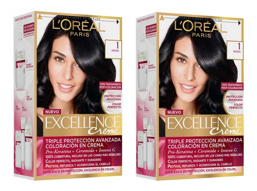 Imagen 1 de 1 de Tintura Excellence Creme L'óréal Paris Pack X2 Unidades