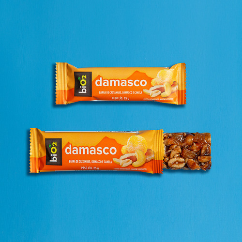 Barra de cereal biO2 Barra de castanha sem glĂșten sabor damasco 600 g 24 u