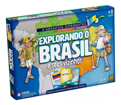 Jogo De Tabuleiro - Explorando O Brasil - Grow - 1658