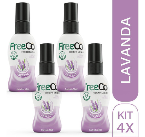Freecô Lavanda 60ml - Kit Com 4