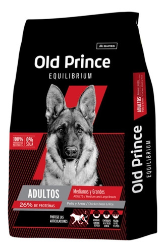 Alimento Old Prince Equilibrium para perro adulto de raza mediana y grande sabor pollo y arroz en bolsa de 15 kg