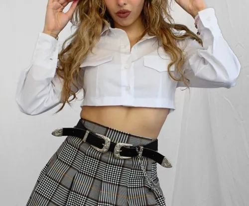 Crop top camisa hotsell