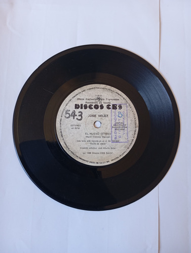 Vinilo Single De Jose Velez - El Nuevo Gitano ( Q22 (Usado)