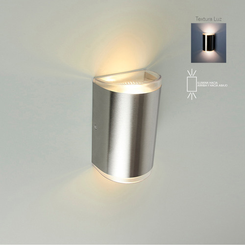 Imagen 2 de 7 de Lámpara Para Muro Exterior, Cromado 14,5w, Luz Cálida