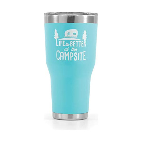 La Vida Es Mejor The Campsite Acero Inoxidable 30 Oz. V...