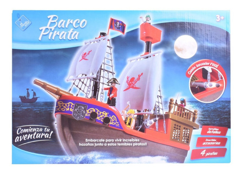 Barco Pirata Con Muñecos El Duende Azul Tipo Playmobil Full