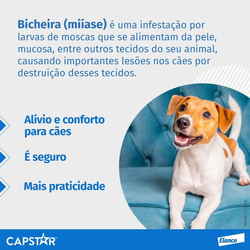 Capstar Antipulgas Cães E Gatos De 1 A 11,4kg - C/ 6 Comp