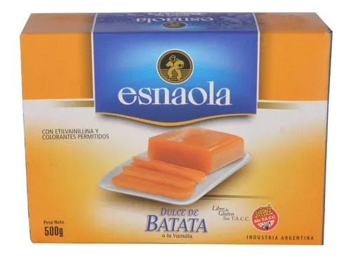 Esnaola Dulce De Batata X 3u De 500 Gr Sin Tacc Apto Kosher