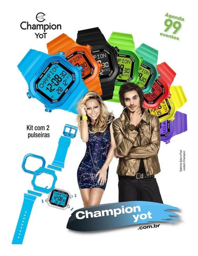 Relogio Champion Yot Cp40180x Original N.f. Frete Gratis