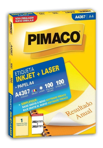 Etiqueta Pimaco Inkjet + Laser - A4367 02183