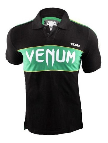 Remera Venum Team Polo Negro/verde-talle M