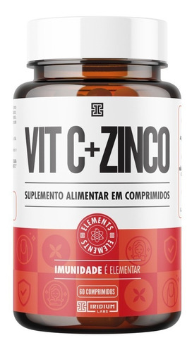 Vitamina C 1000mg + Zinco 11mg - 60 Comps - Iridium Elements Sabor Sem sabor