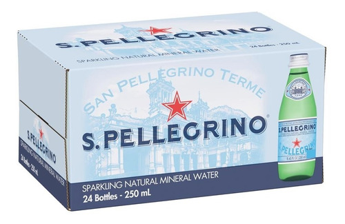 Caja Con Agua Mineral San Pellegrino Con 24 Pzs De 250 Ml