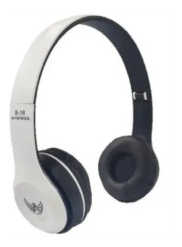 Fone de ouvido over-ear sem fio Altomex B-16 branco e preto