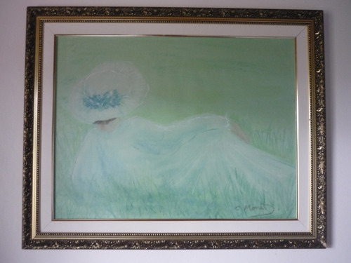Pintura Mediúnica Lápis De Cera Sobre Cartolina Claude Monet