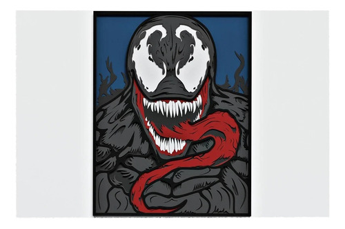 Cuadro Decorativo Venom Spiderman Comic Madera