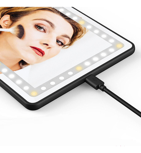 Espejo Para Maquillaje Visera Coche Led Recargable Tocador