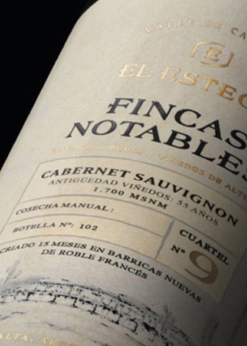 Vino El Esteco Finca Notables Cabernet Sauvignon 750ml.