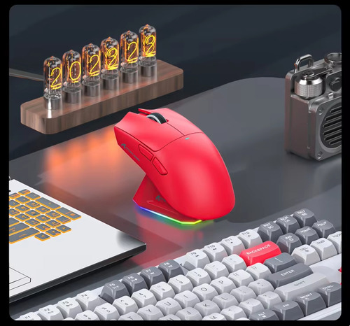 Mouse Gamer Attack Shark X11 Tri Mode 22000 Dpi Vermelho Vermelho