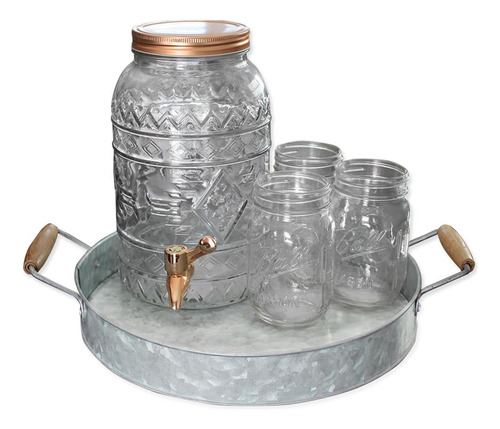 Gathery Galvanized Round Tany Manyle Para Hogar, Oficina,