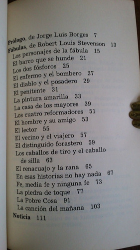 Imagen 3 de 3 de Fábulas - Stevenson / Prólogo De Jorge Luis Borges