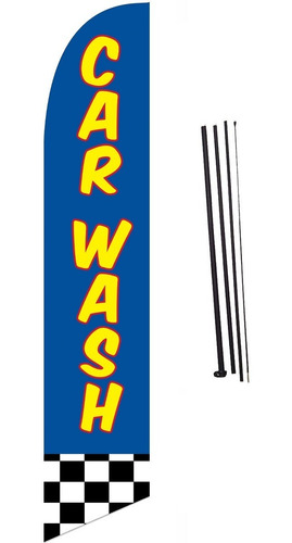 Bandera Publicitaria Car Wash 4.2mts # 64 Con Mástil