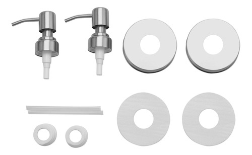 Bomba De Jabón Doble De Acero Inoxidable Y Tapa Dispensadora