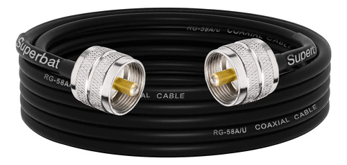 Superbat Cable Coaxial Pl259 De 15 Pies, Cable Uhf Macho Pl-