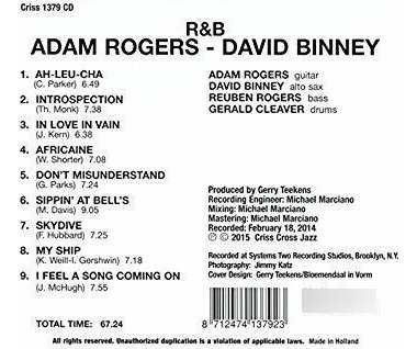 Rodgers Adam / Binney David R&b Usa Import Cd