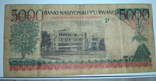 Billete De 5000 Rwanda De 1998