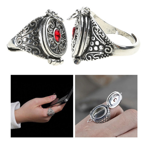 Anillo Gawu Box Con Compartimento Secreto Para Joyas Y Hierb