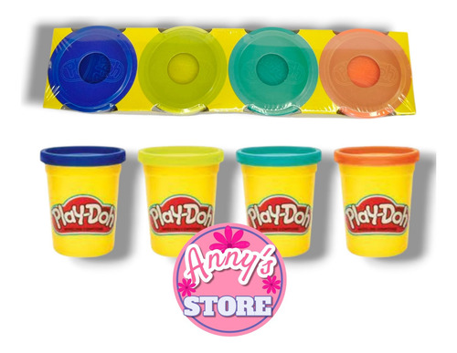 4pz Plastilina Masa Moldeable Diferentes Colores Play-doh Azul Verde