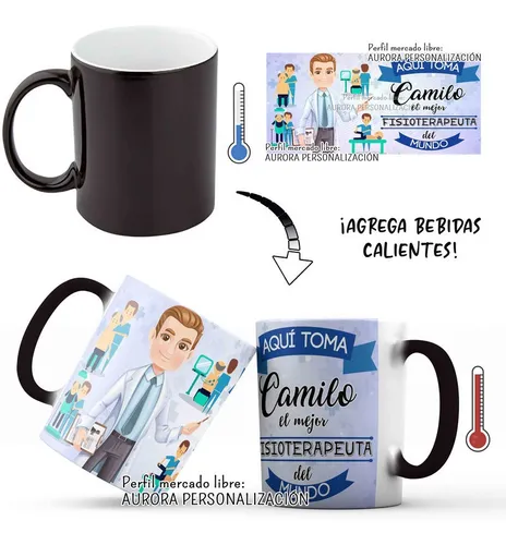 Mug Mágico Mejor Fisioterapeuta Nombre Personalizado Taza