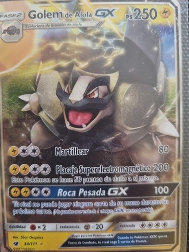 Golem De Alola Gx Carta Pokémon Original+regalos (Usado)
