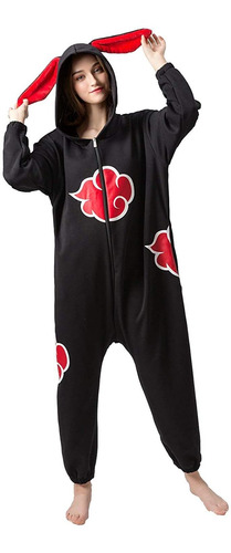 Naruto Akatsuki Cloud Pijama Unisex De Una Sola Pieza