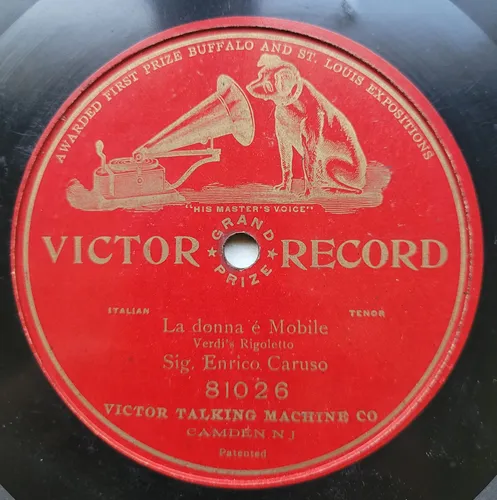 comprar Enrico Caruso Disco Pasta Victor Record 81026 La Donna E ...