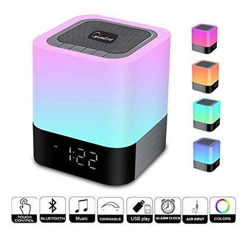 Wamgra Night Lights Altavoz Bluetooth, Sensor Tactil Lampara