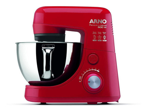 Batedeira Planetária Arno Deluxe Inox Sx72 Cor Vermelho 110V