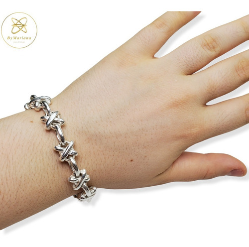 Pulsera Plata Eslabon Paloma Mediano