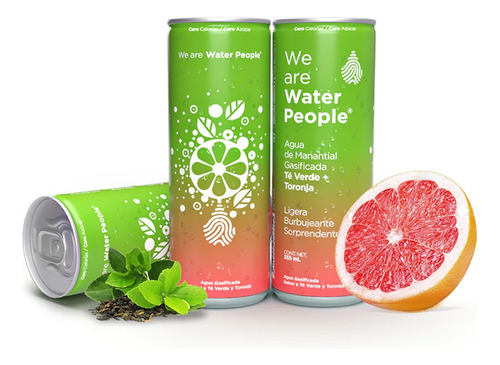 Water People Gasificada 355 Ml Té Verde Toronja 24 Latas