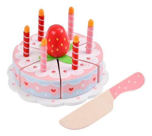 Pastel De Cumpleaños De Madera Juguete De Juguete Pastel De