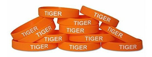 Pulseras Elásticas Tigre Naranja (12 Unidades)