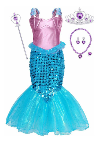 Henzworld Princess Mermaid Tails Disfraz Vestido Papel Prete